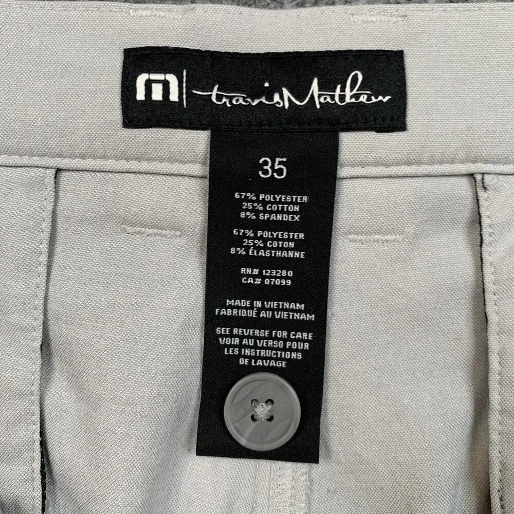 Travis Mathew Shorts Mens 35 Light Gray Resort To This Golf Palm Tree Motif
